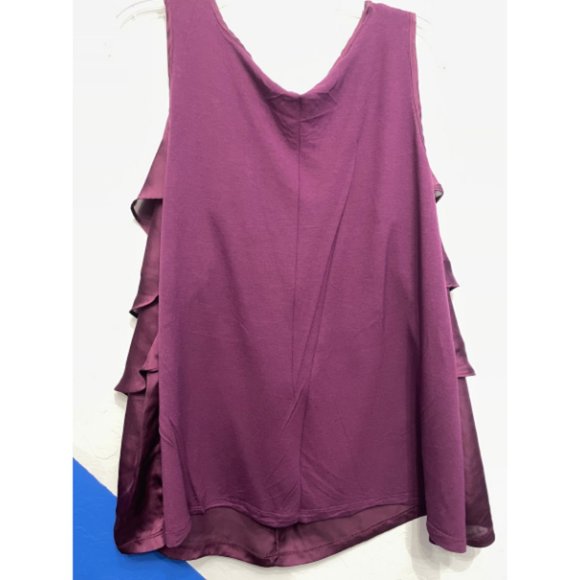 Fabulous Cynthia Rowley Tank Top: Flirty Flutter Design in Plum - Size 3X! - Picture 5 of 6